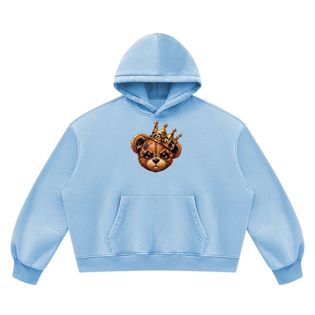 CoZay Original Cartier Bear Unisex Vintage Wash Boxy Fleece Hoodie