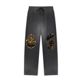CoZay Signature Sun Fade Raw Edge Straight-Leg Sweatpants