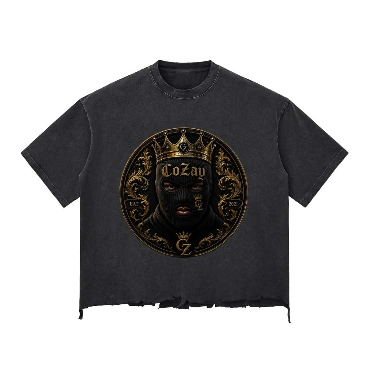 CoZay Signature Snow Wash Raw-Hem Boxy T-shirt