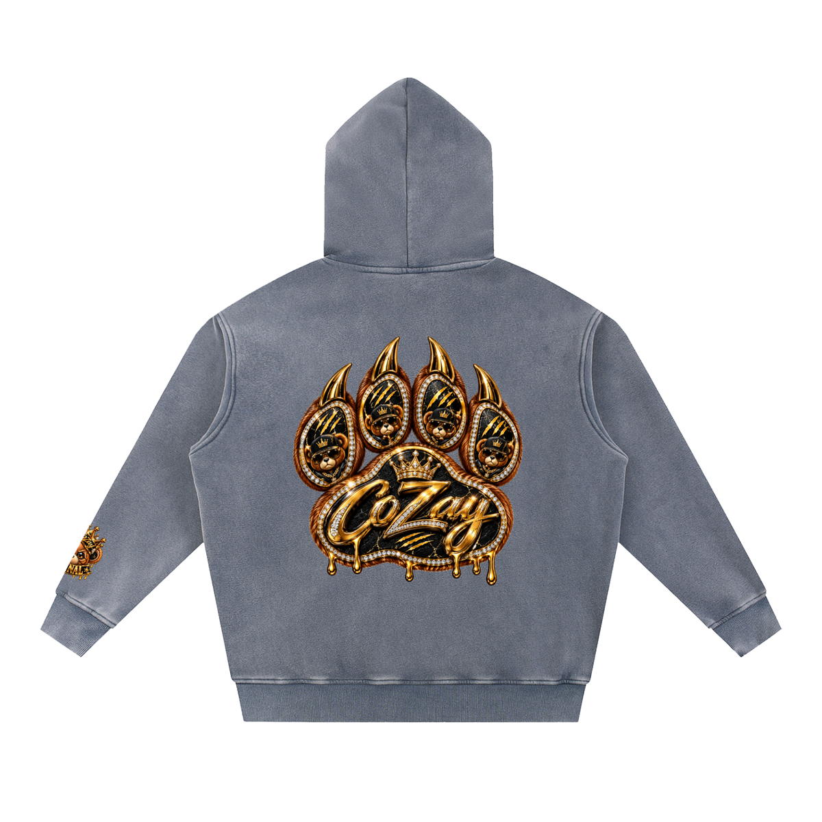 CoZay Original Bear Snow Wash Fleece Oversize Hoodie