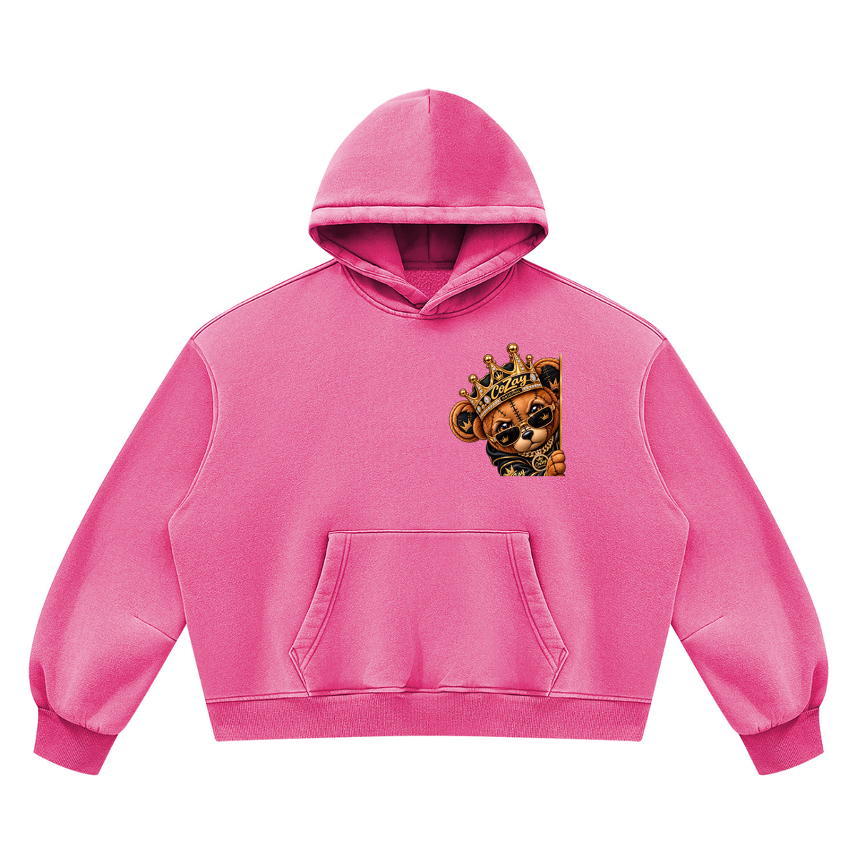 CoZay Original ICU Bear Unisex Vintage Wash Boxy Fleece Hoodie