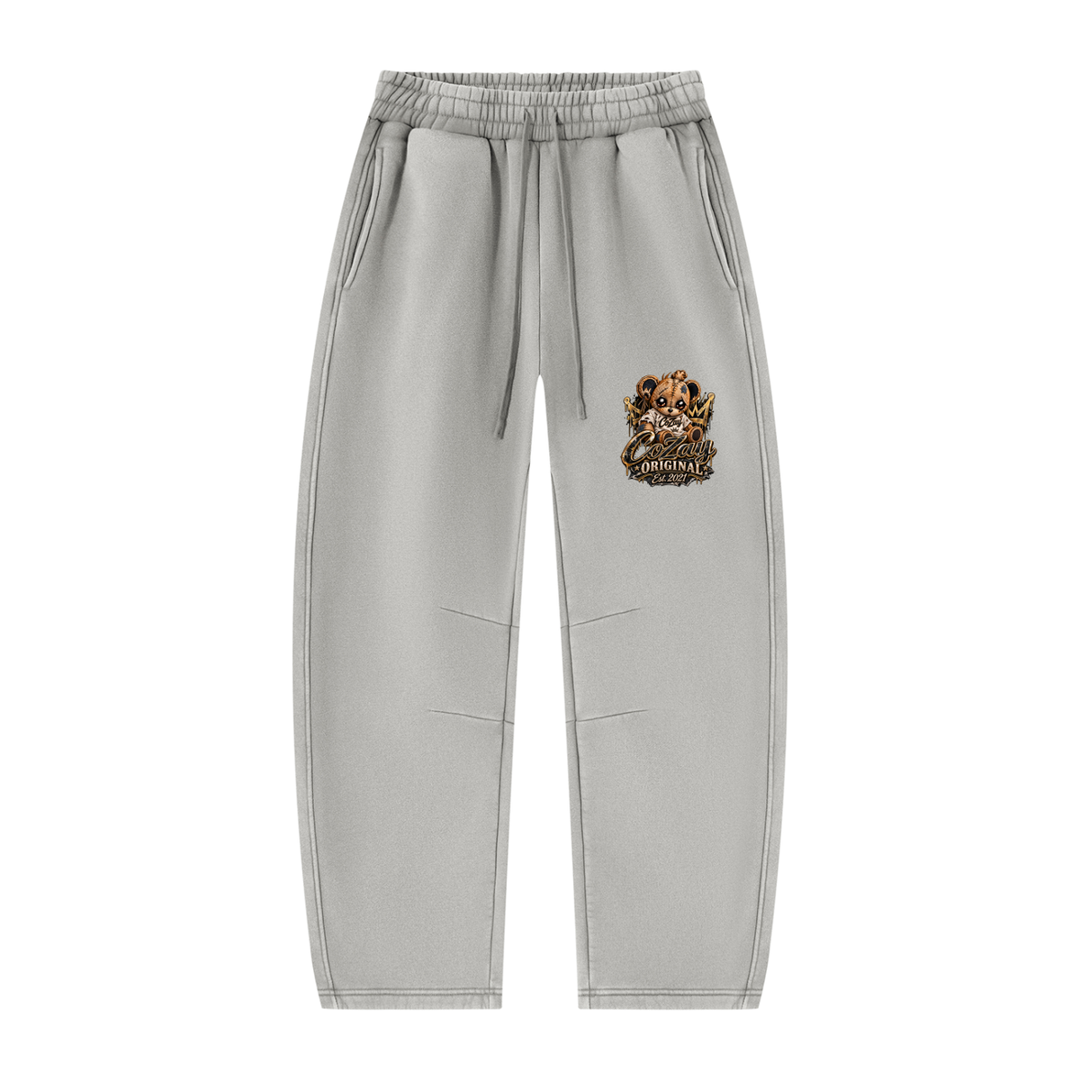 COZAY ORIGINAL Unisex Vintage Wash Barrel Leg Fleece Sweatpants