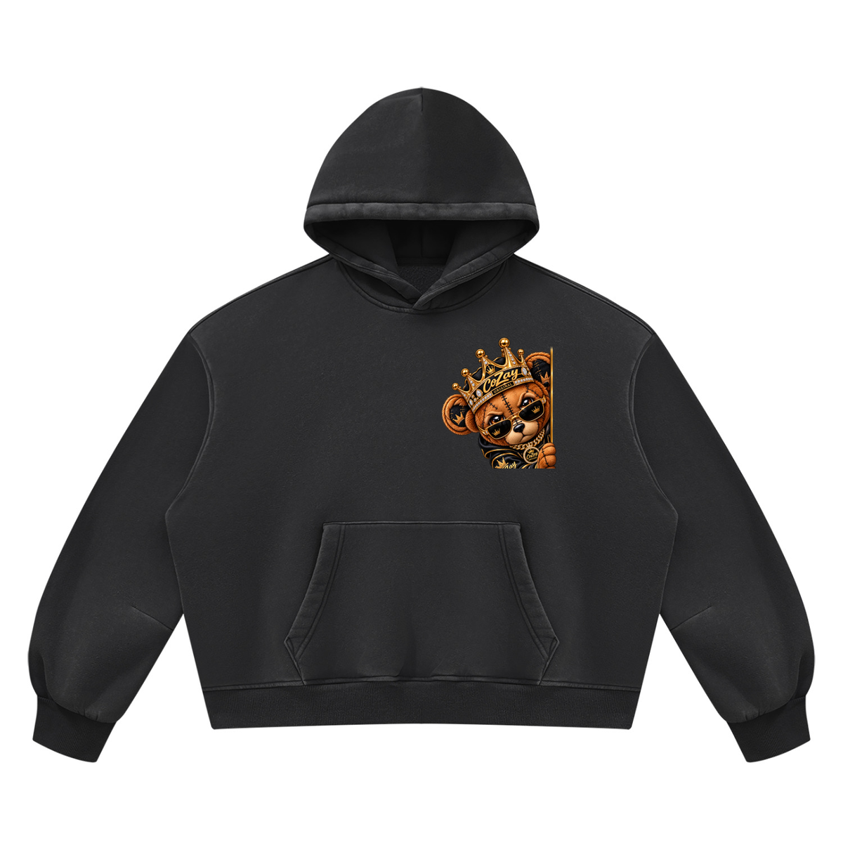 CoZay Original ICU Bear Unisex Vintage Wash Boxy Fleece Hoodie