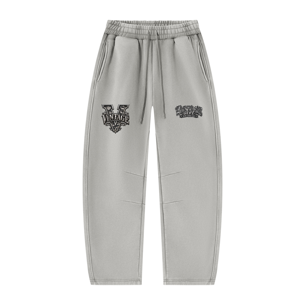 CoZay Original Unisex Vintage Wash Barrel Leg Fleece Sweatpants