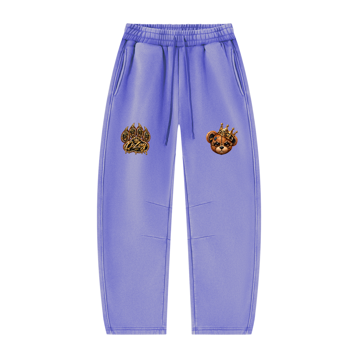 CoZay Cartier Bear Unisex Vintage Wash Barrel Leg Fleece Sweatpants