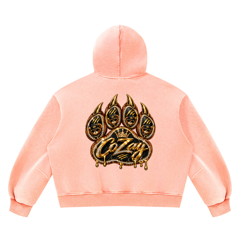 CoZay Original Cartier Bear Unisex Vintage Wash Boxy Fleece Hoodie