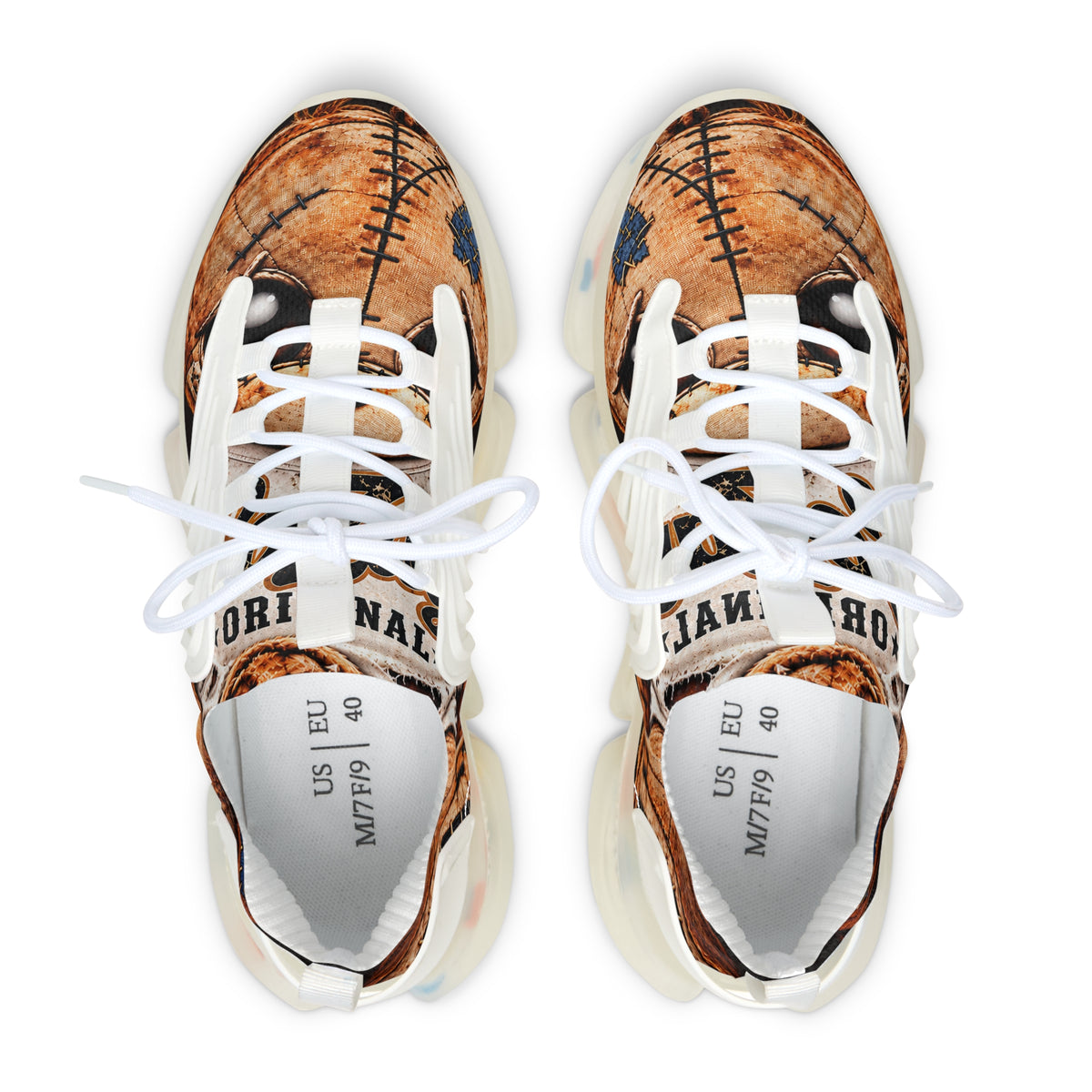 CoZay Original Women's Mesh Sneakers — Vintage Baseball Stitch Print Athletic Shoes