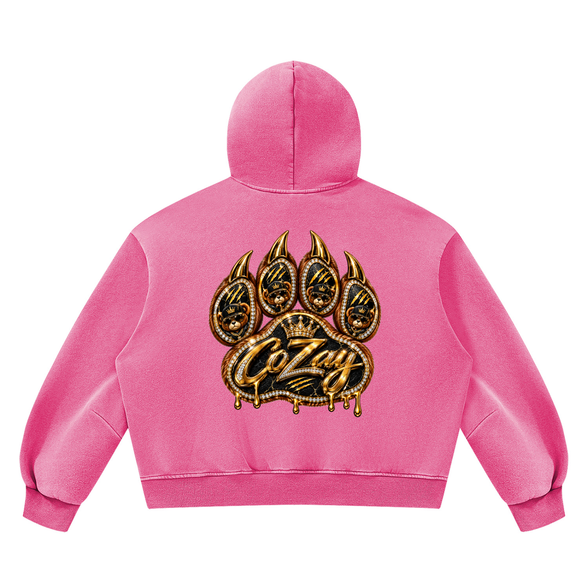 CoZay Original Cartier Bear Unisex Vintage Wash Boxy Fleece Hoodie