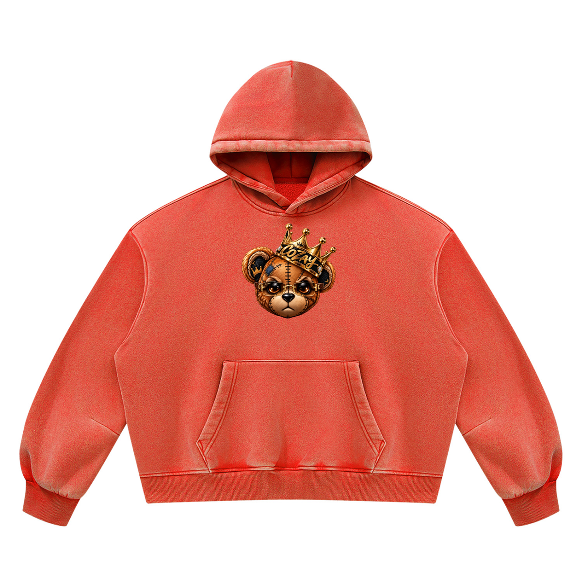 CoZay Original Cartier Bear Unisex Vintage Wash Boxy Fleece Hoodie