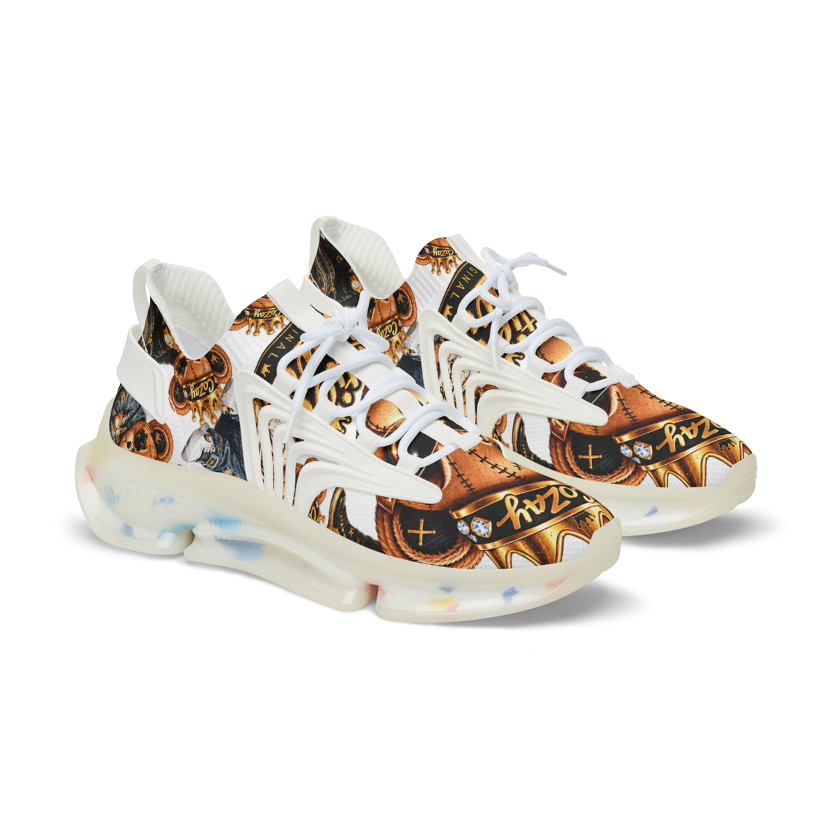 CoZay Original Cartier Bear Men's Athletic Sneakers — Vintage Football Graphic Mesh Shoes
