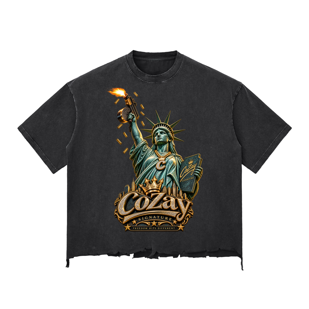 CoZay Original NY Snow Wash Raw-Hem Boxy T-shirt