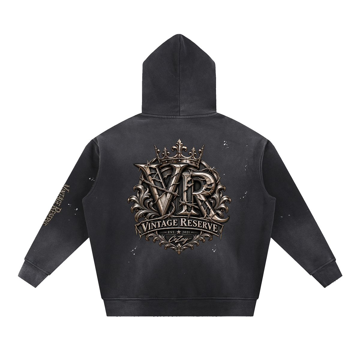 CoZay Vintage  Reserve Washed Frayed Fleece Hoodie