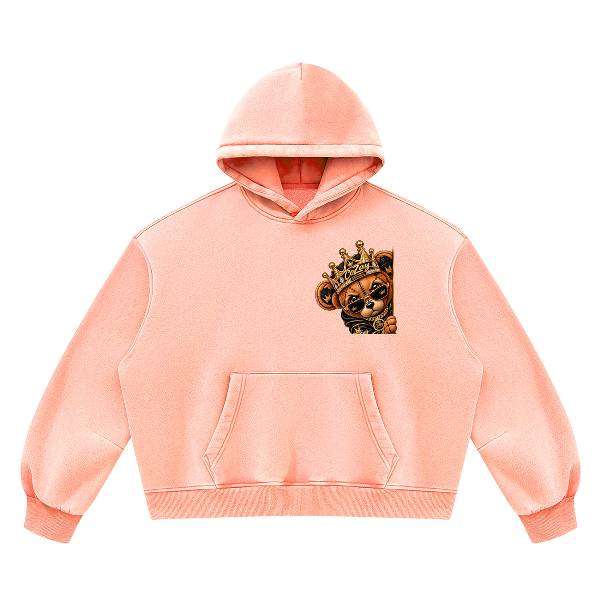 CoZay Original ICU Bear Unisex Vintage Wash Boxy Fleece Hoodie