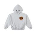 CoZay Orignal Bear Contrast-Stitched Boxy Fleece Zip Hoodie