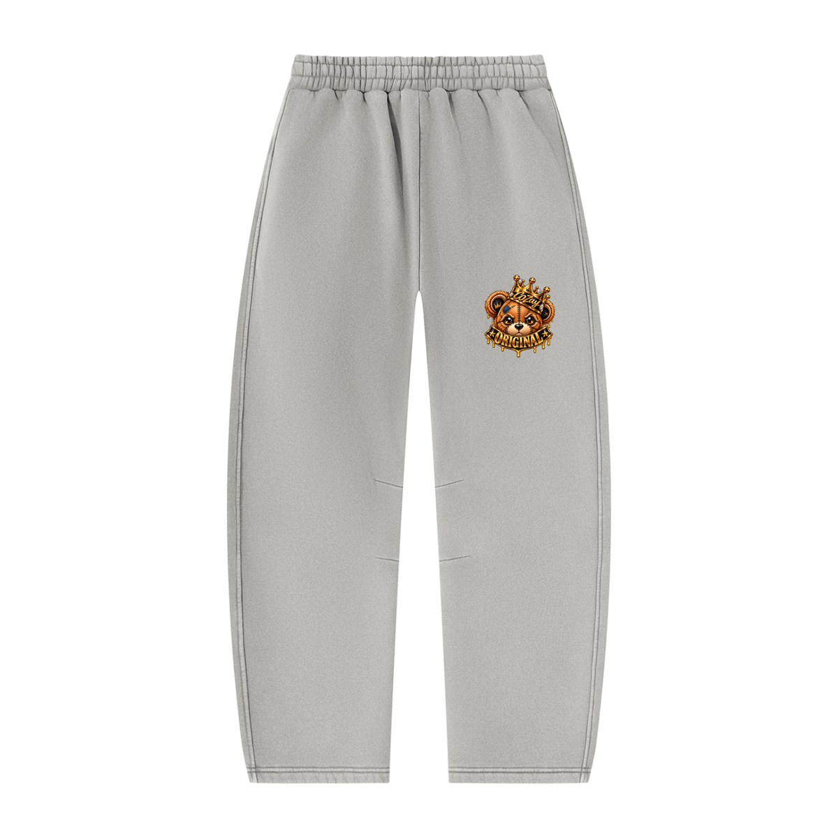 CoZay Original Bear Unisex Vintage Wash Barrel Leg Fleece Sweatpants