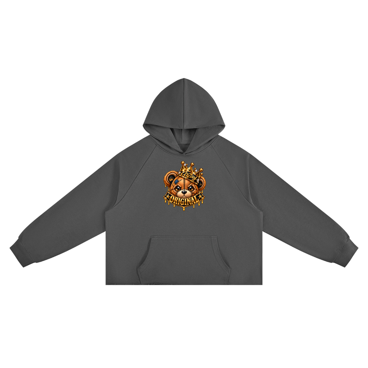CoZay Original Bear Unisex Vintage Wash Raw Edge Boxy Hoodie