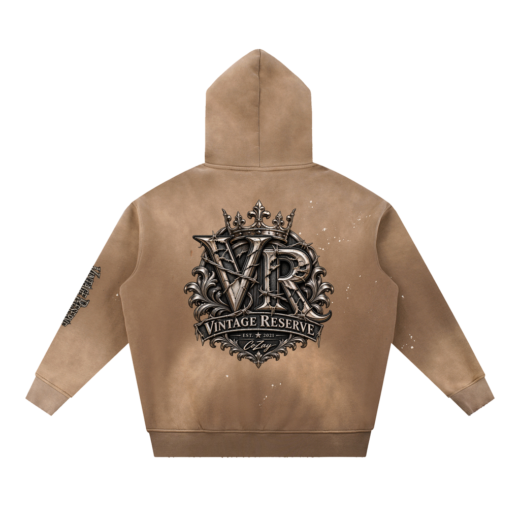 CoZay Vintage  Reserve Washed Frayed Fleece Hoodie