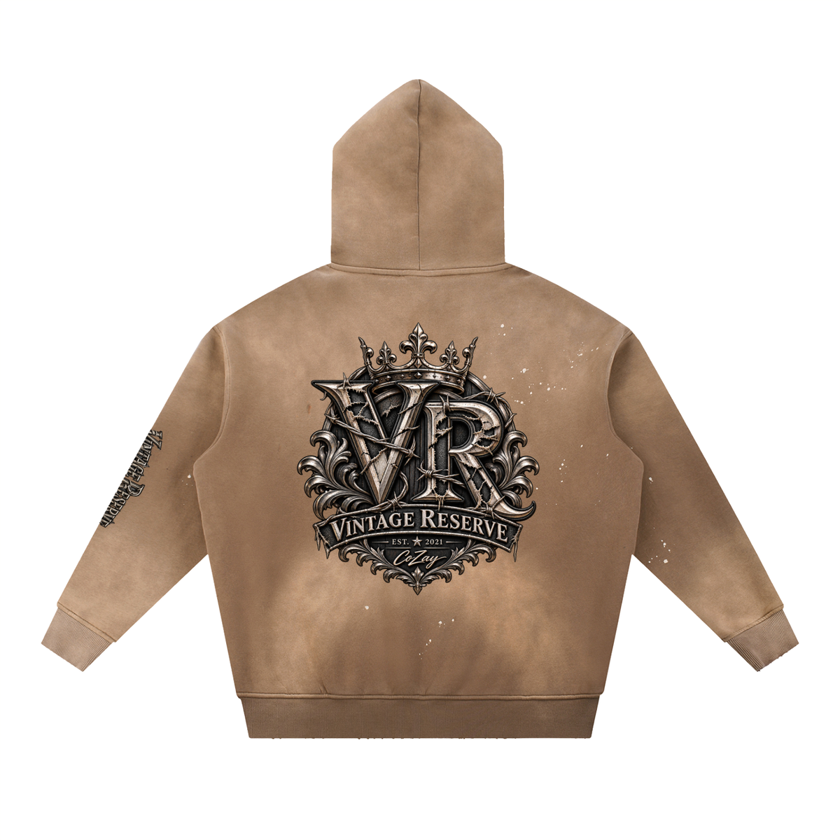 CoZay Vintage  Reserve Washed Frayed Fleece Hoodie