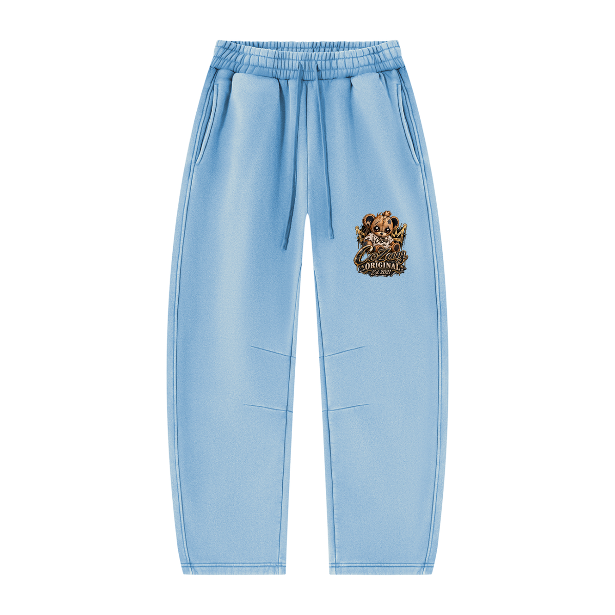 COZAY ORIGINAL Unisex Vintage Wash Barrel Leg Fleece Sweatpants
