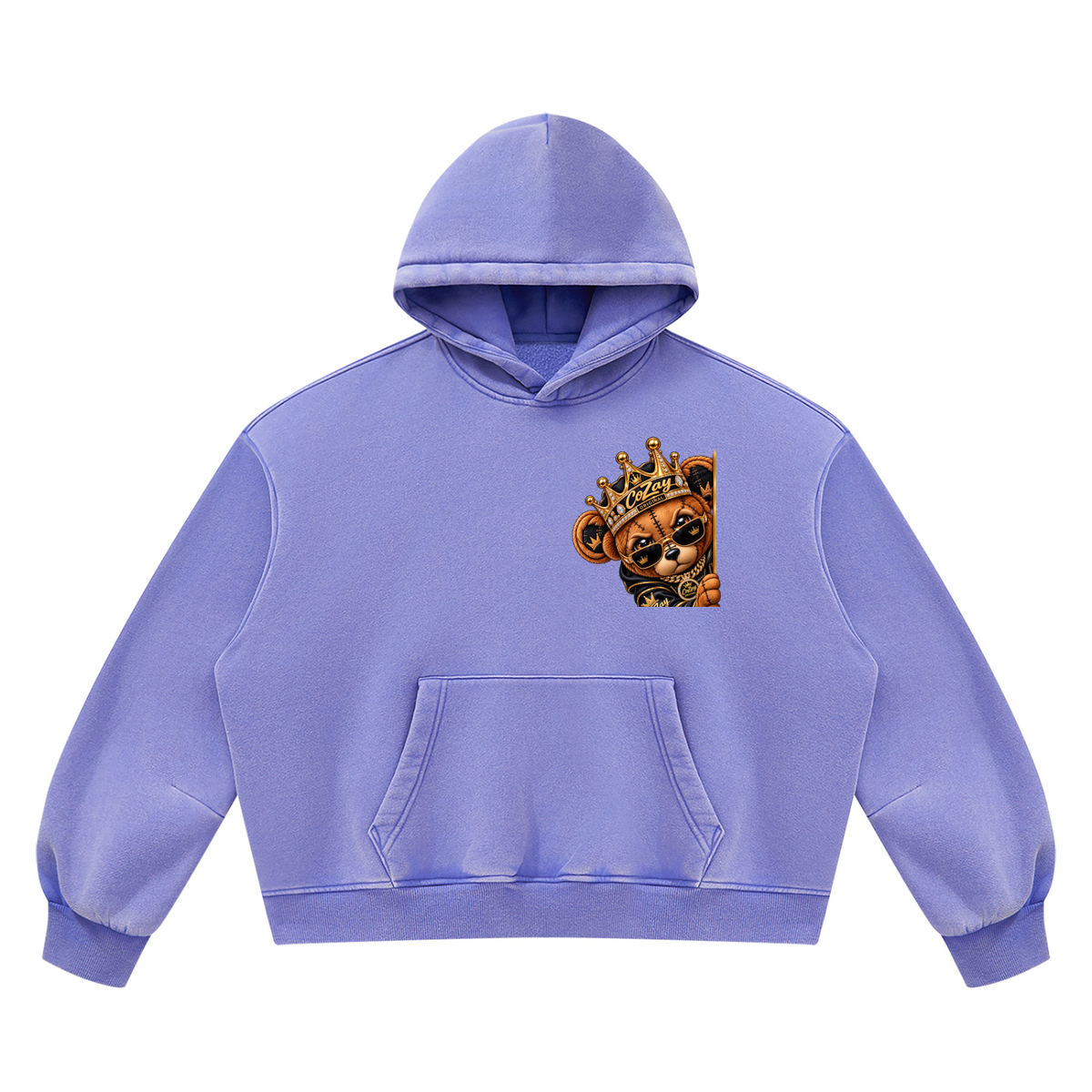 CoZay Original ICU Bear Unisex Vintage Wash Boxy Fleece Hoodie