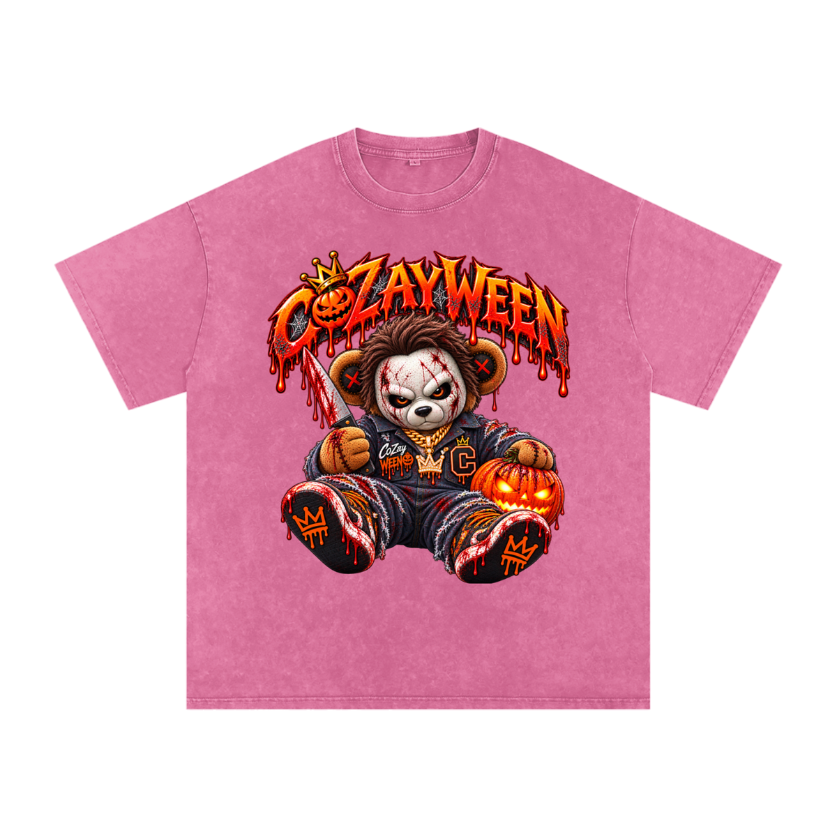 CoZayWeen Michael Myers Snow Washed Oversized Cotton T-Shirt