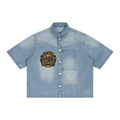 CoZay Signature Unisex Vintage Wash Boxy Short Denim Shirt