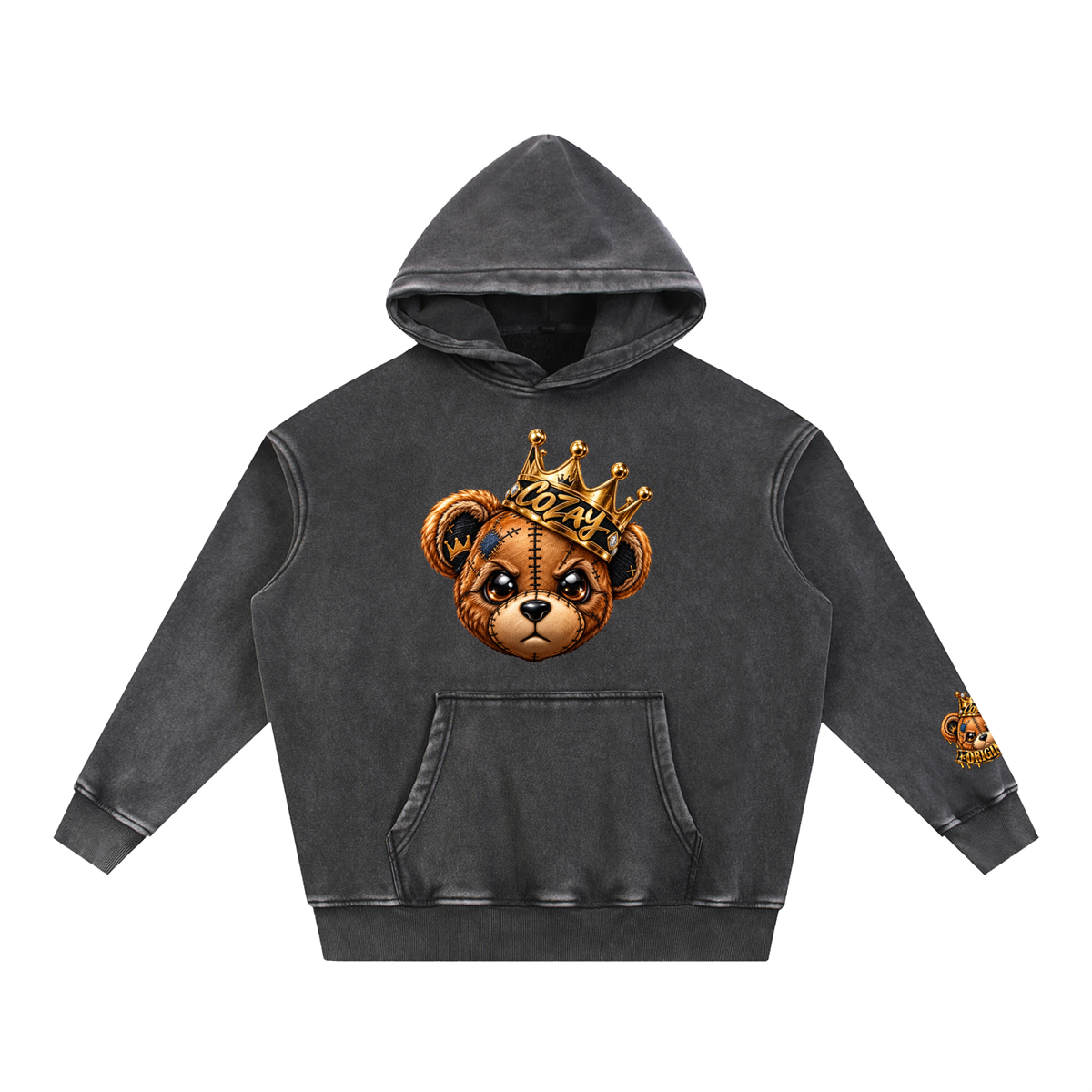 CoZay Original Bear Snow Wash Fleece Oversize Hoodie