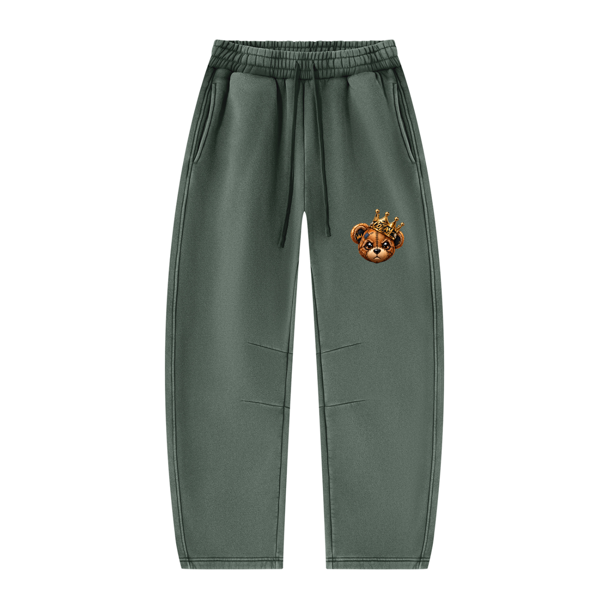 CoZay Original Bear Unisex Vintage Wash Barrel Leg Fleece Sweatpants