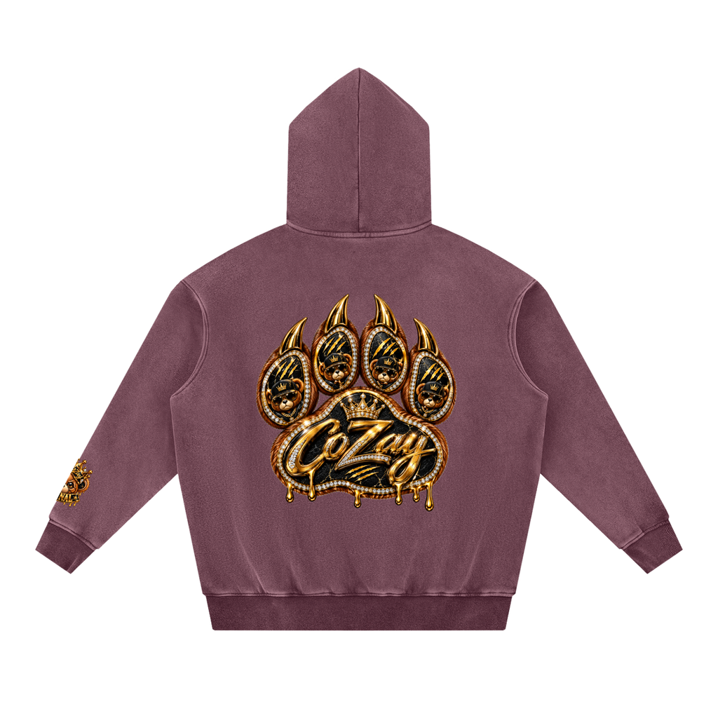 CoZay Original Bear Snow Wash Fleece Oversize Hoodie