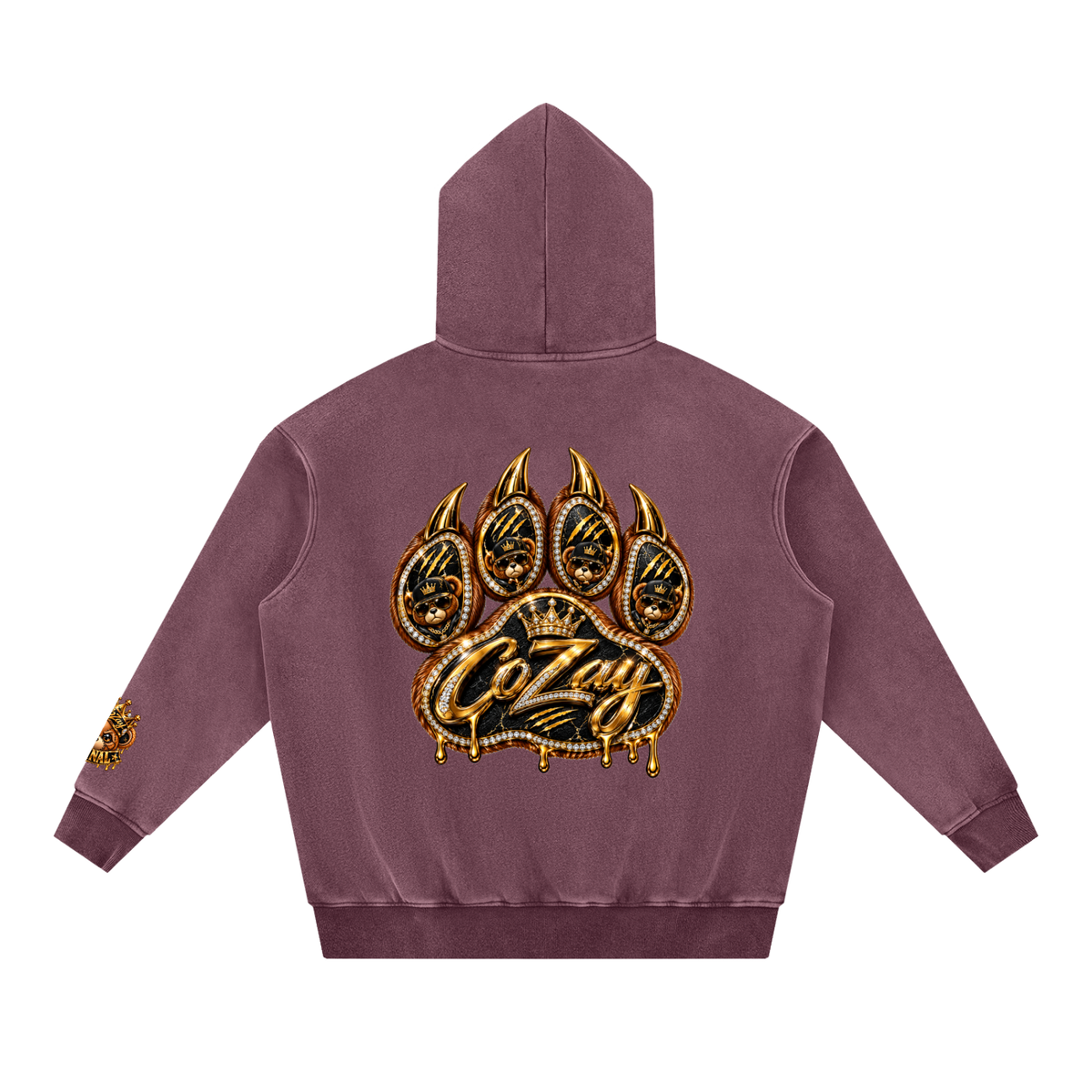 CoZay Original Bear Snow Wash Fleece Oversize Hoodie
