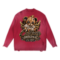 COZAY ORIGINAL Sun Fade Distressed Ripped Crewneck sweater