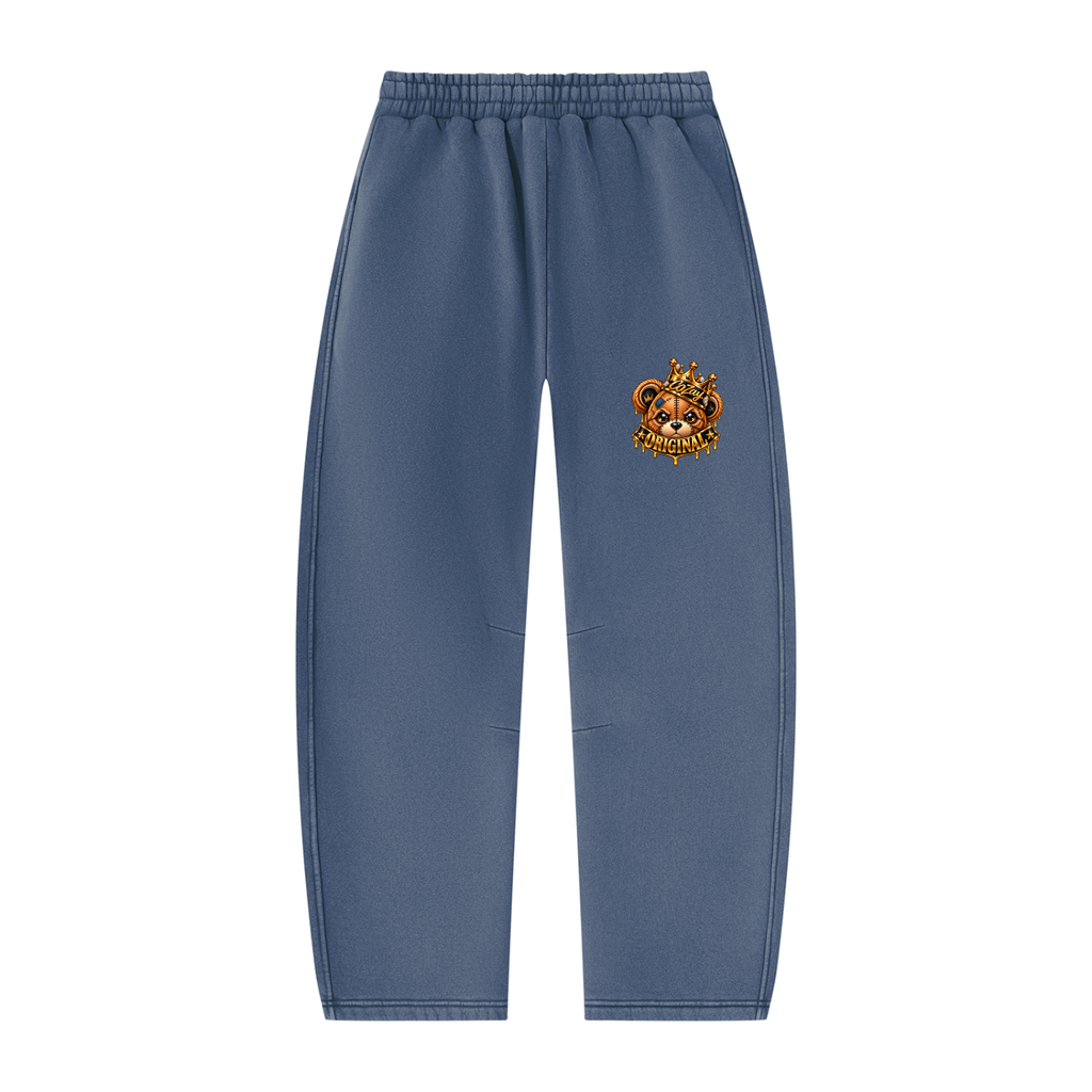 CoZay Original Bear Unisex Vintage Wash Barrel Leg Fleece Sweatpants