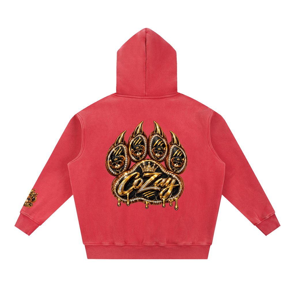 CoZay Original Bear Snow Wash Fleece Oversize Hoodie