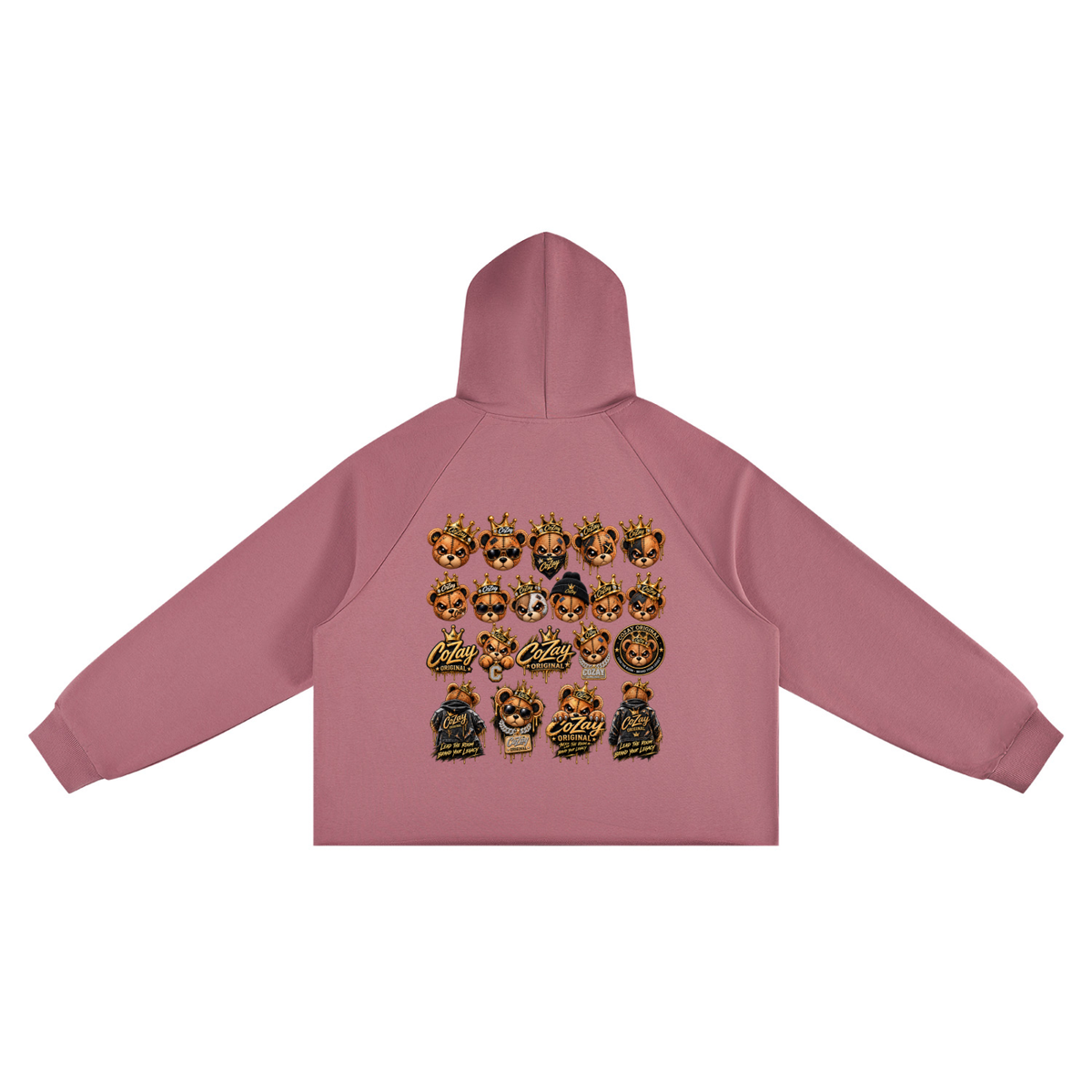 CoZay Original Bear Unisex Vintage Wash Raw Edge Boxy Hoodie