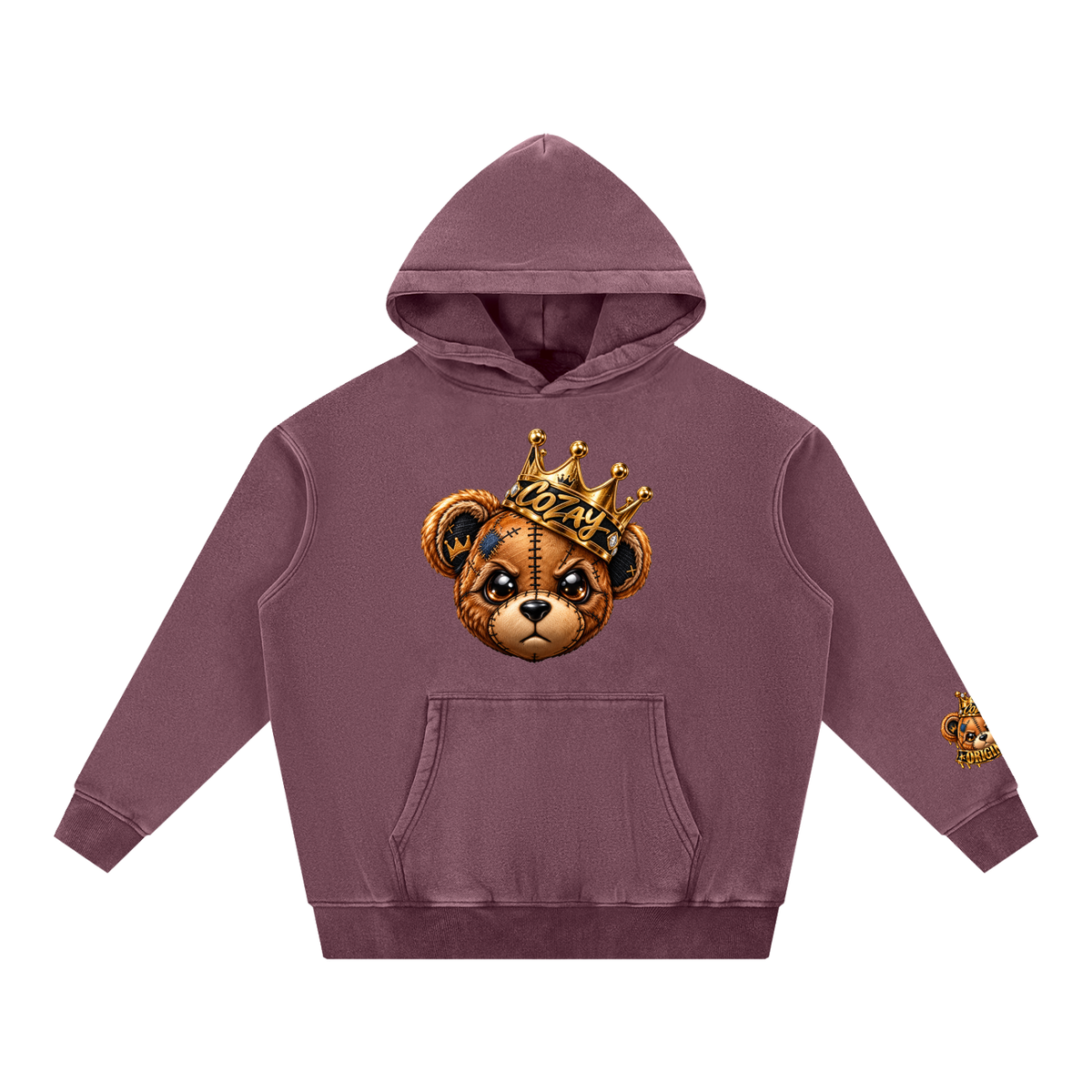 CoZay Original Bear Snow Wash Fleece Oversize Hoodie
