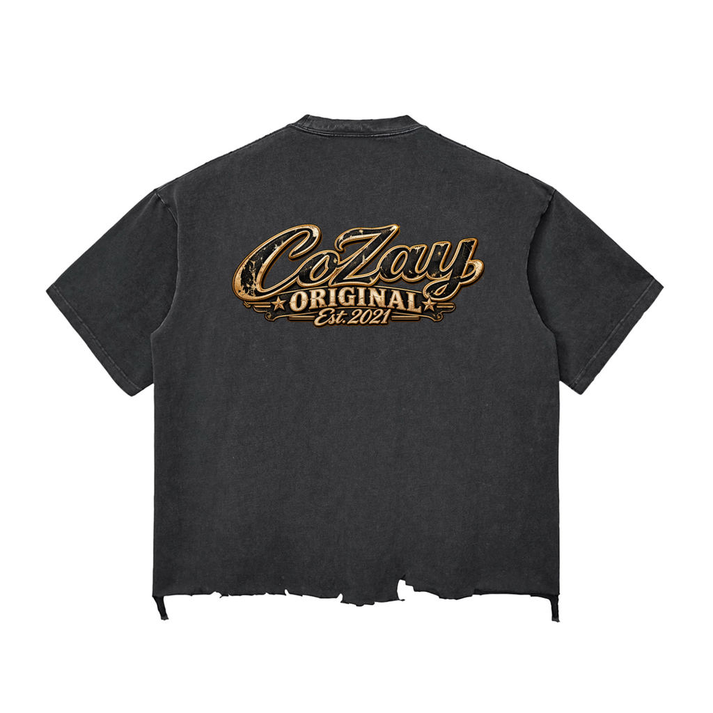 CoZay Signature Snow Wash Raw-Hem Boxy T-shirt