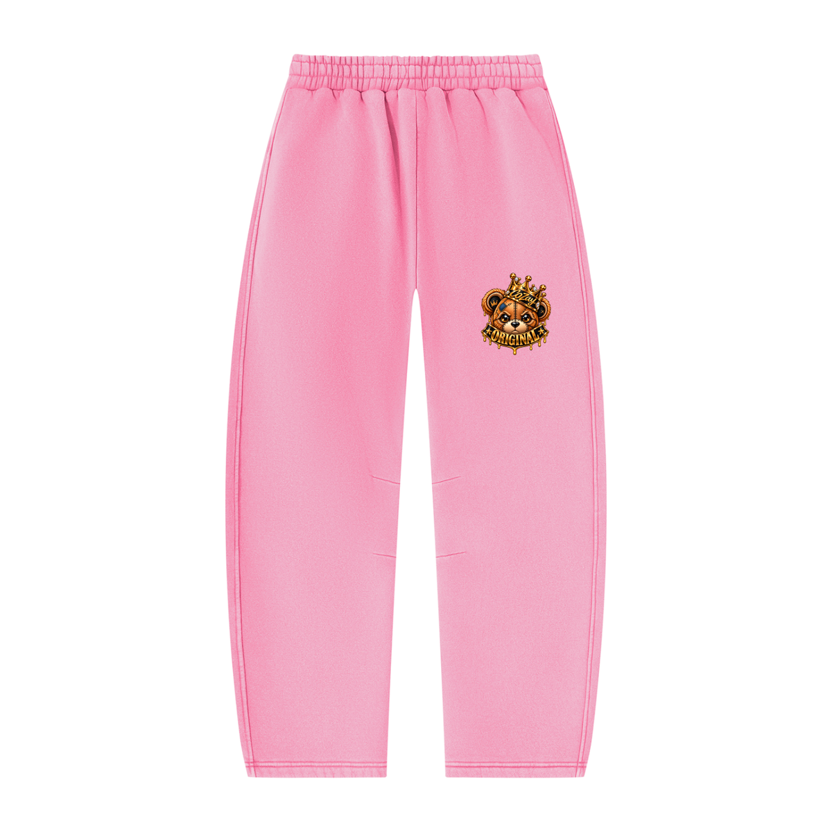CoZay Original Bear Unisex Vintage Wash Barrel Leg Fleece Sweatpants
