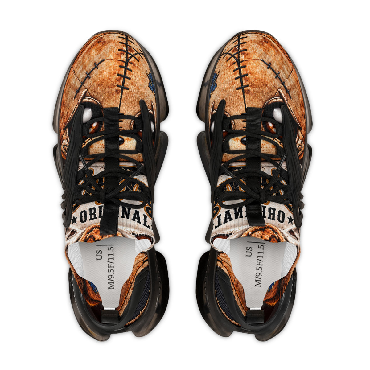 CoZay Original Men's Mesh Sneakers — Vintage Patchwork Leather Print Athletic Shoes