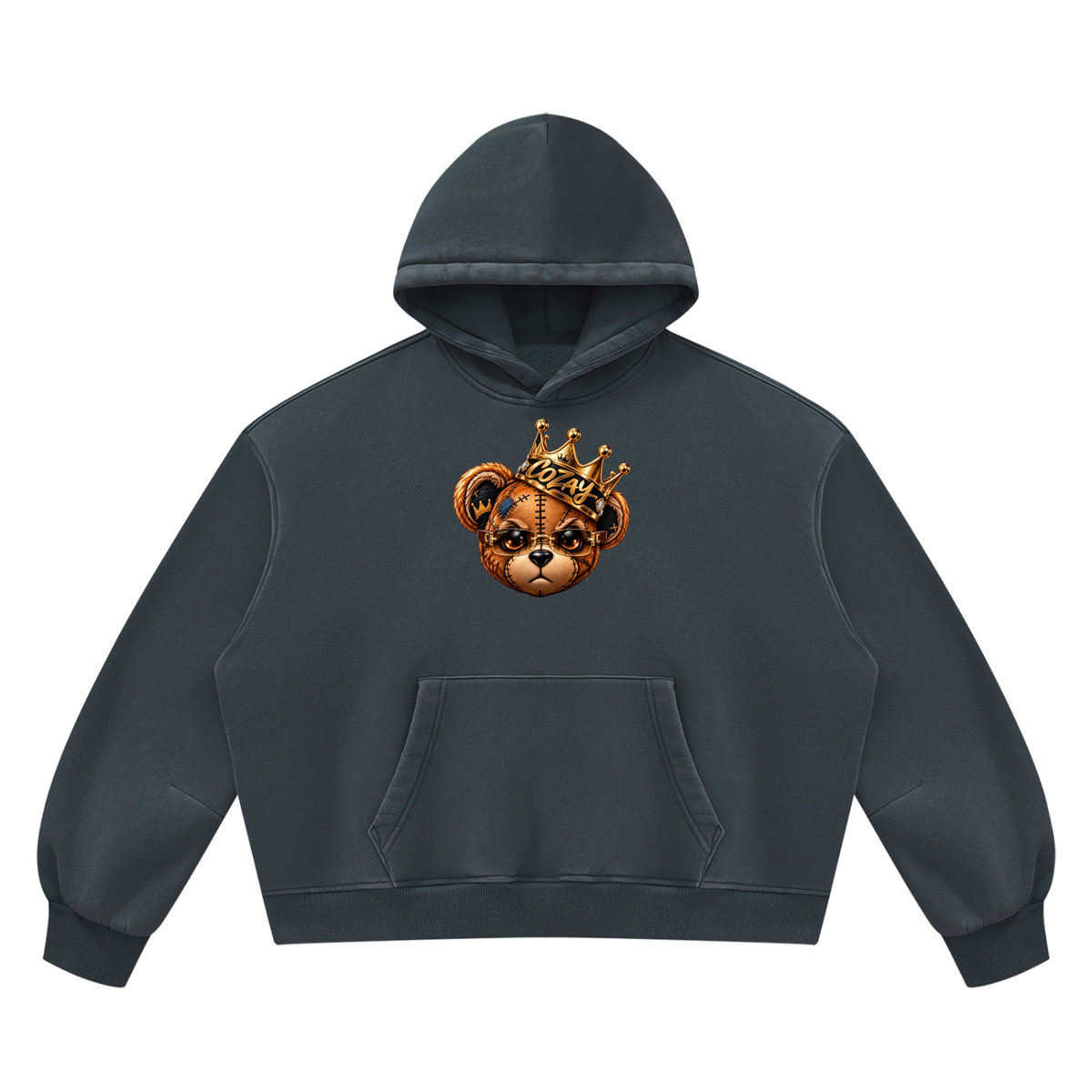 CoZay Original Cartier Bear Unisex Vintage Wash Boxy Fleece Hoodie