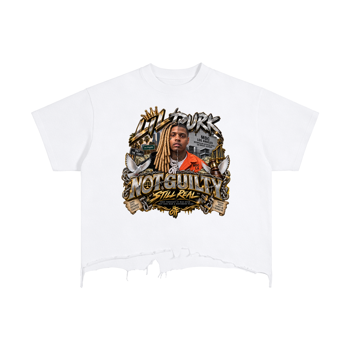 CoZay Signature Lil Durk Vintage Wash Boxy Distressed Hem T-Shirt