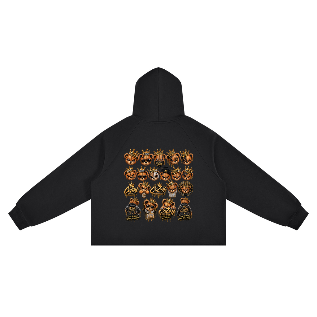 CoZay Original Bear Unisex Vintage Wash Raw Edge Boxy Hoodie