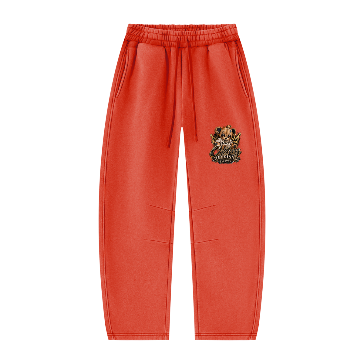 COZAY ORIGINAL Unisex Vintage Wash Barrel Leg Fleece Sweatpants