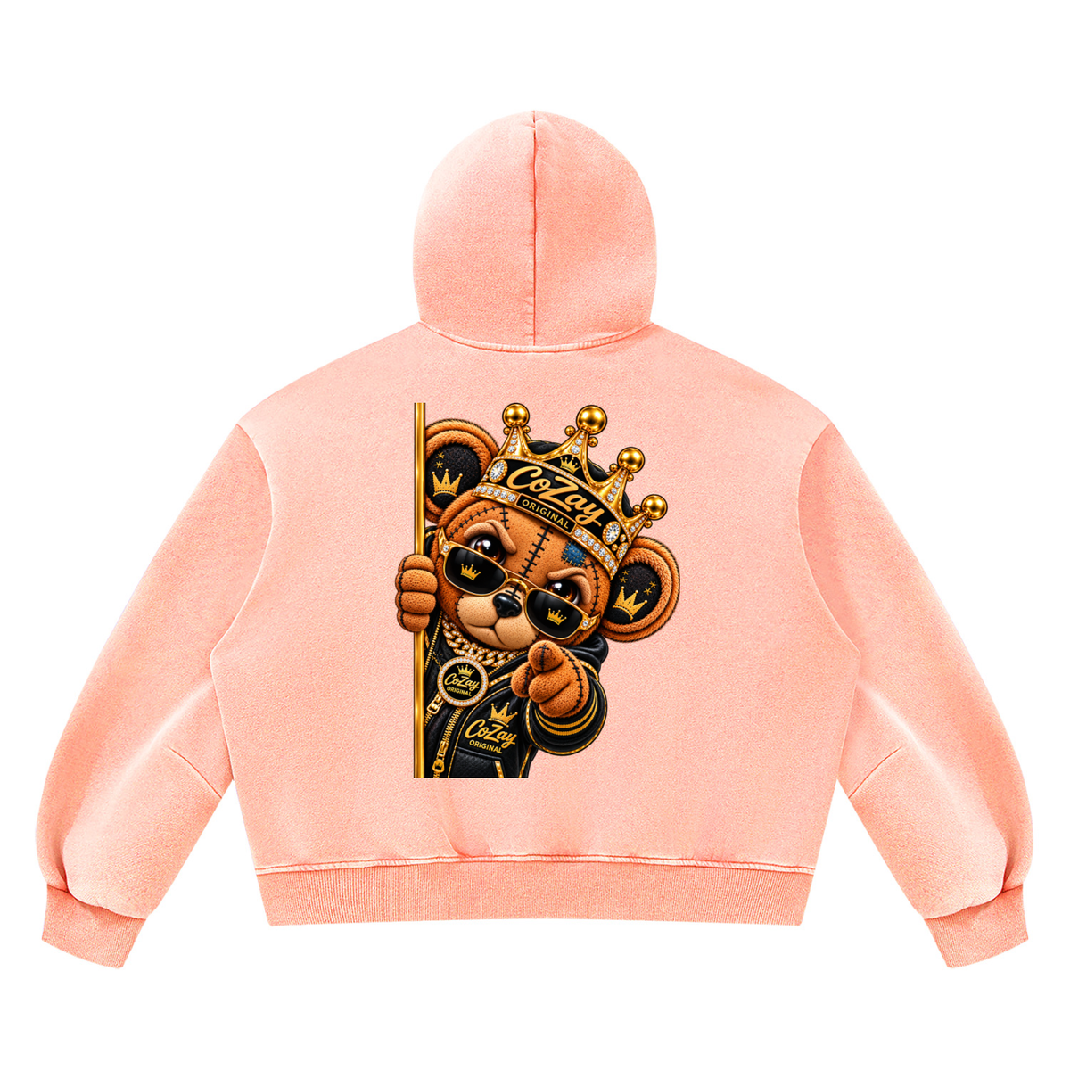 CoZay Original ICU Bear Unisex Vintage Wash Boxy Fleece Hoodie