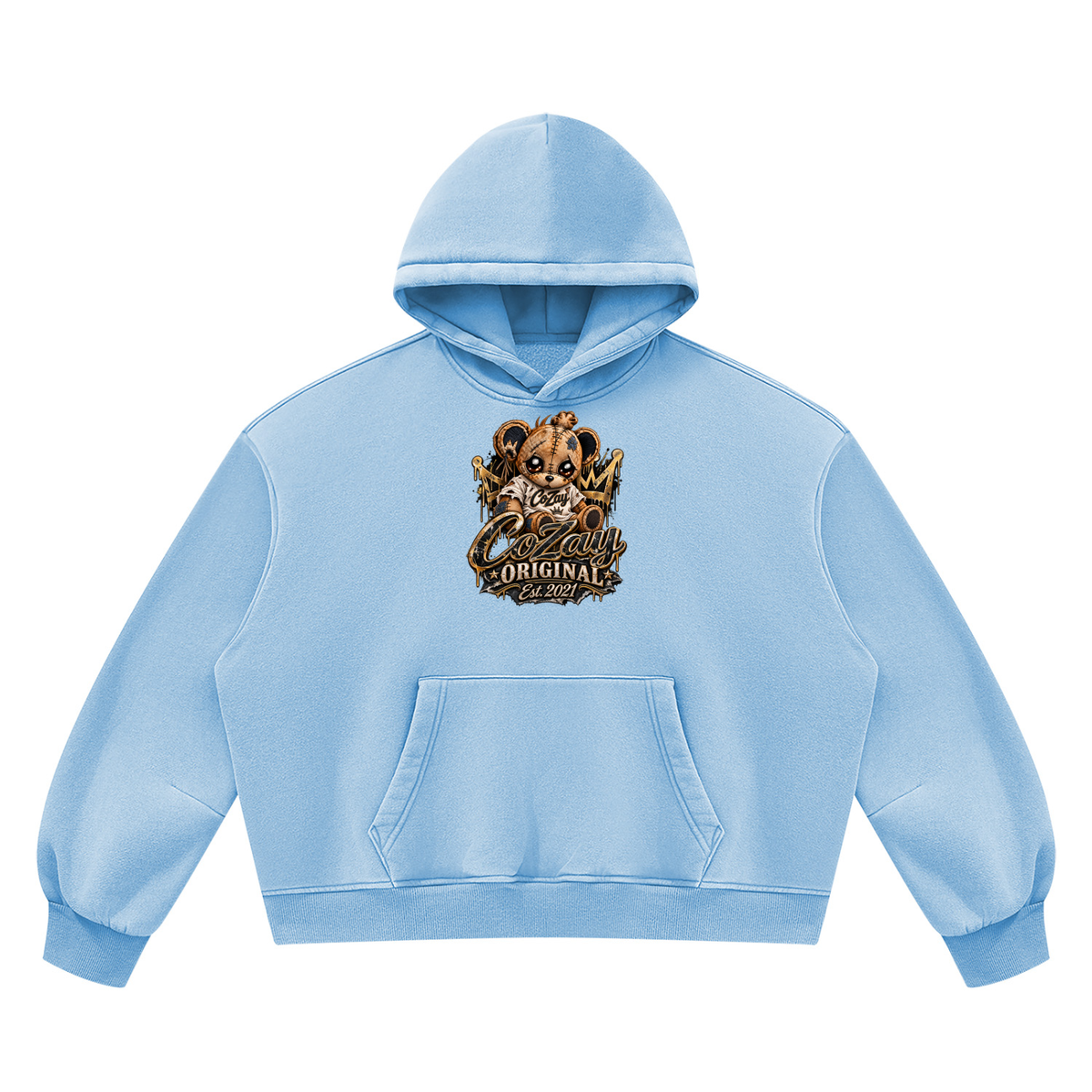 COZAY ORIGINAL Unisex Vintage Wash Boxy Fleece Hoodie