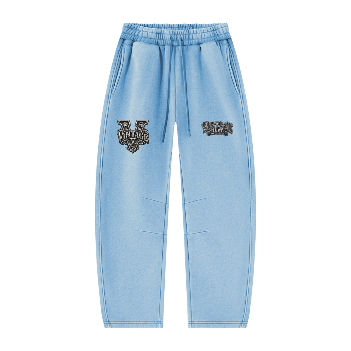 CoZay Original Unisex Vintage Wash Barrel Leg Fleece Sweatpants