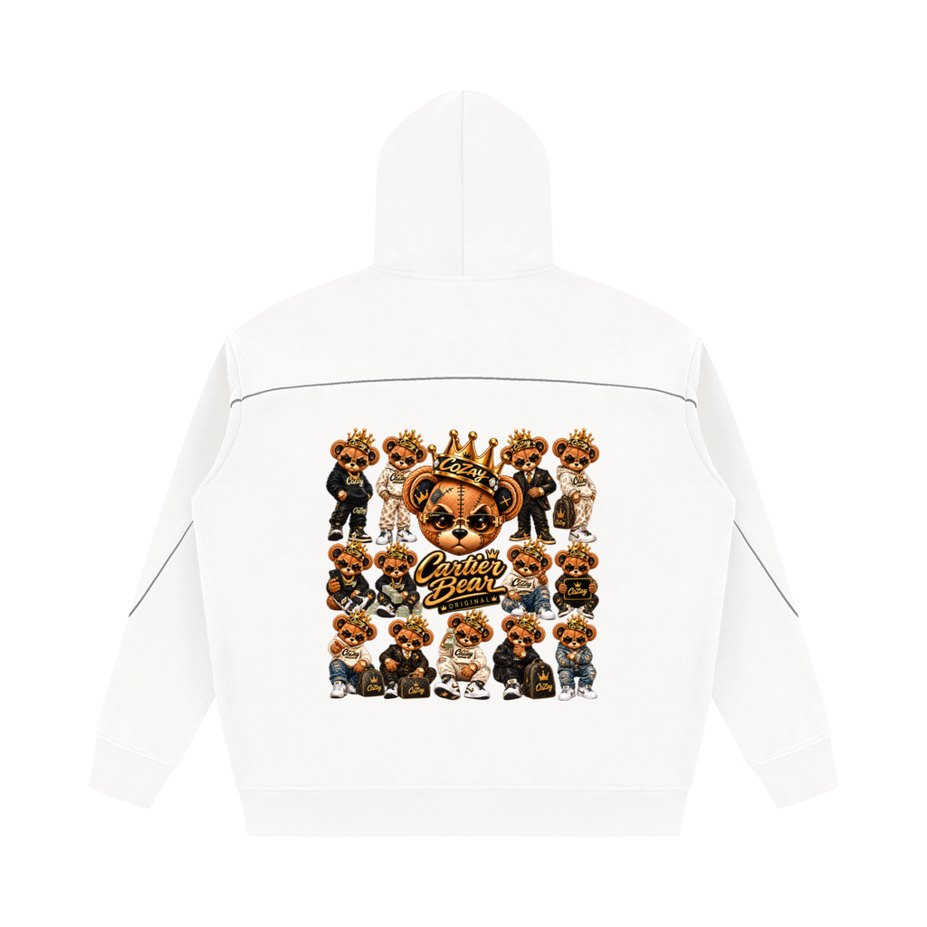 CoZay Original Cartier Bear Unisex Oversized Piping Fleece Hoodie