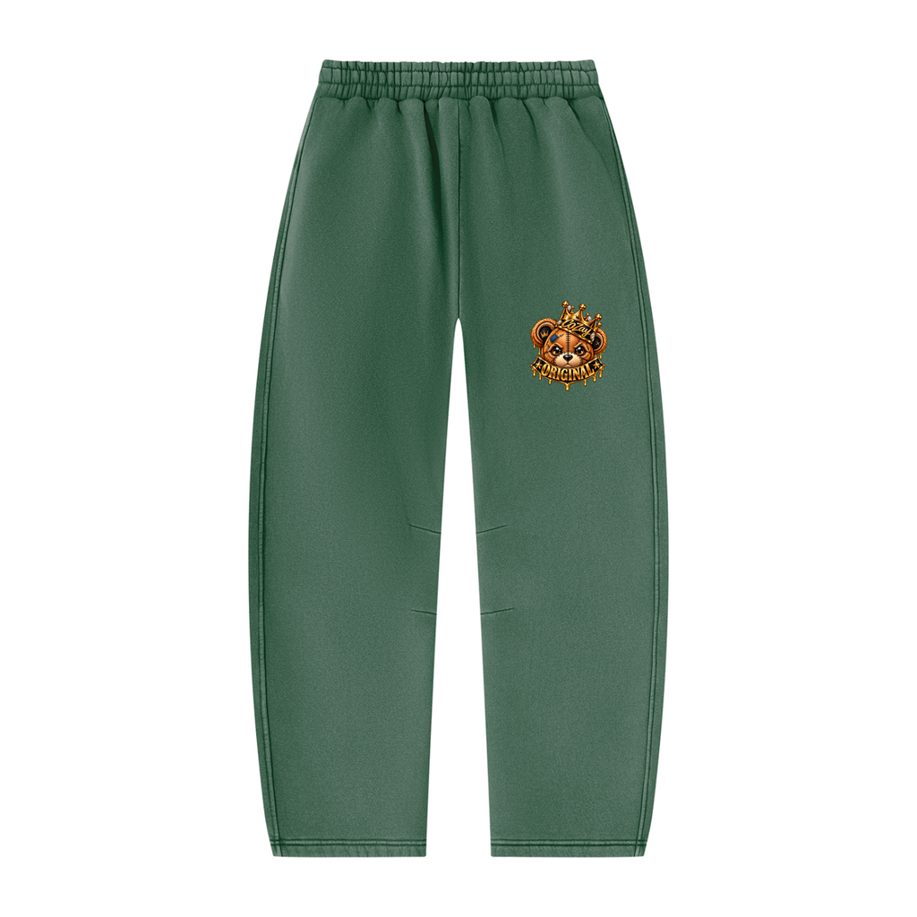 CoZay Original Bear Unisex Vintage Wash Barrel Leg Fleece Sweatpants