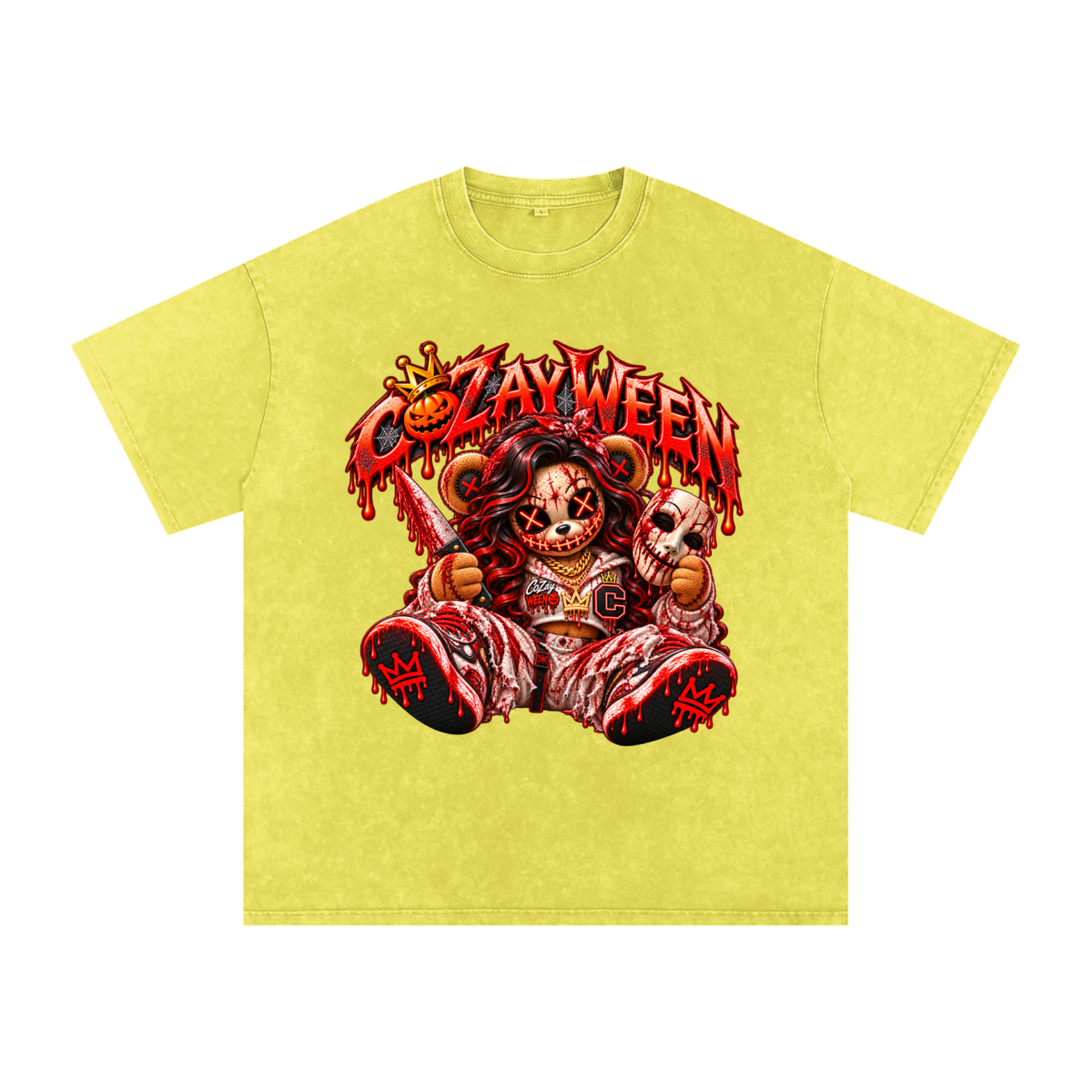 CoZayWeen Purge Snow Washed Oversized Cotton T-Shirt