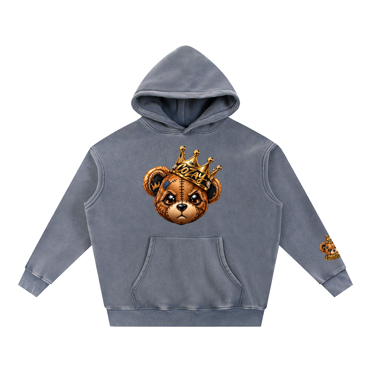 CoZay Original Bear Snow Wash Fleece Oversize Hoodie