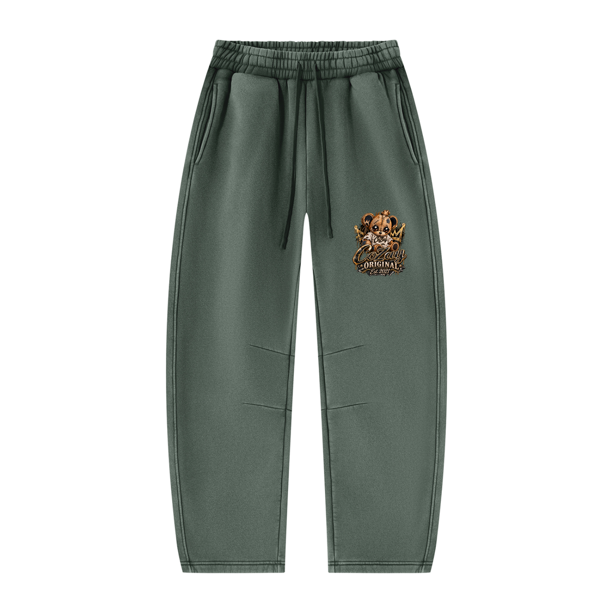 COZAY ORIGINAL Unisex Vintage Wash Barrel Leg Fleece Sweatpants